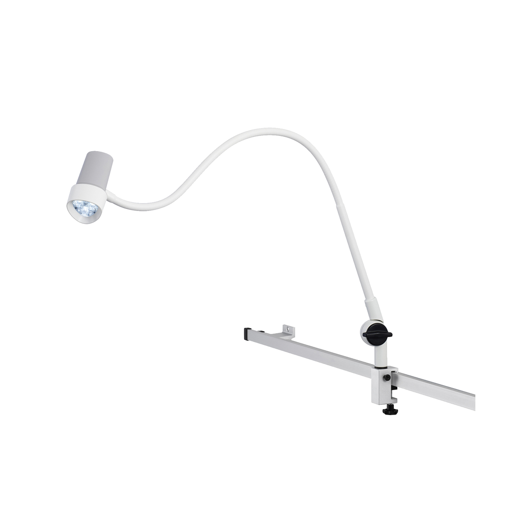 Halux Exam Light Gooseneck, Base Joint, Dimmable, Side Mount, Rail Mount Hospital equipment exam light gooseneck, base joint, dimmable, side mount, rail mount.