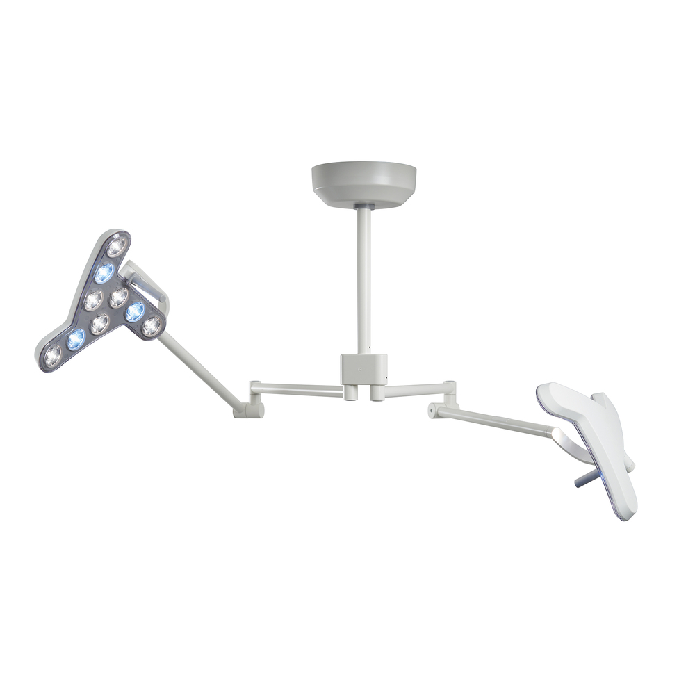 Triango Fokus Minor Procedure Light Dual Head, Dimming, Color Changing – Ceiling Mount Minor Procedure Light Dual Head - Hospital Equipment