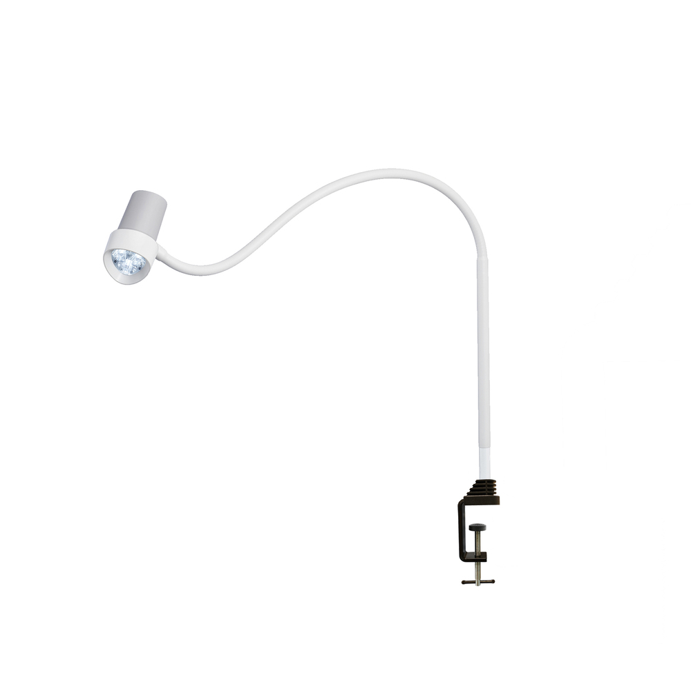 Halux Exam Light Gooseneck, Dimmable, Side Mount, With Clamp Hospital equipment exam light gooseneck, dimmable, side mount, with clamp.