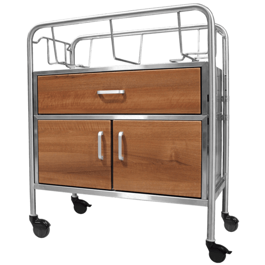 Bassinet_NB-WFxDC-3DL_Stainless Steel Wood Face with Drawer & Cabinet Bassinet_NB-WFxDC-3DL_Stainless Steel Wood Face with Drawer & Cabinet