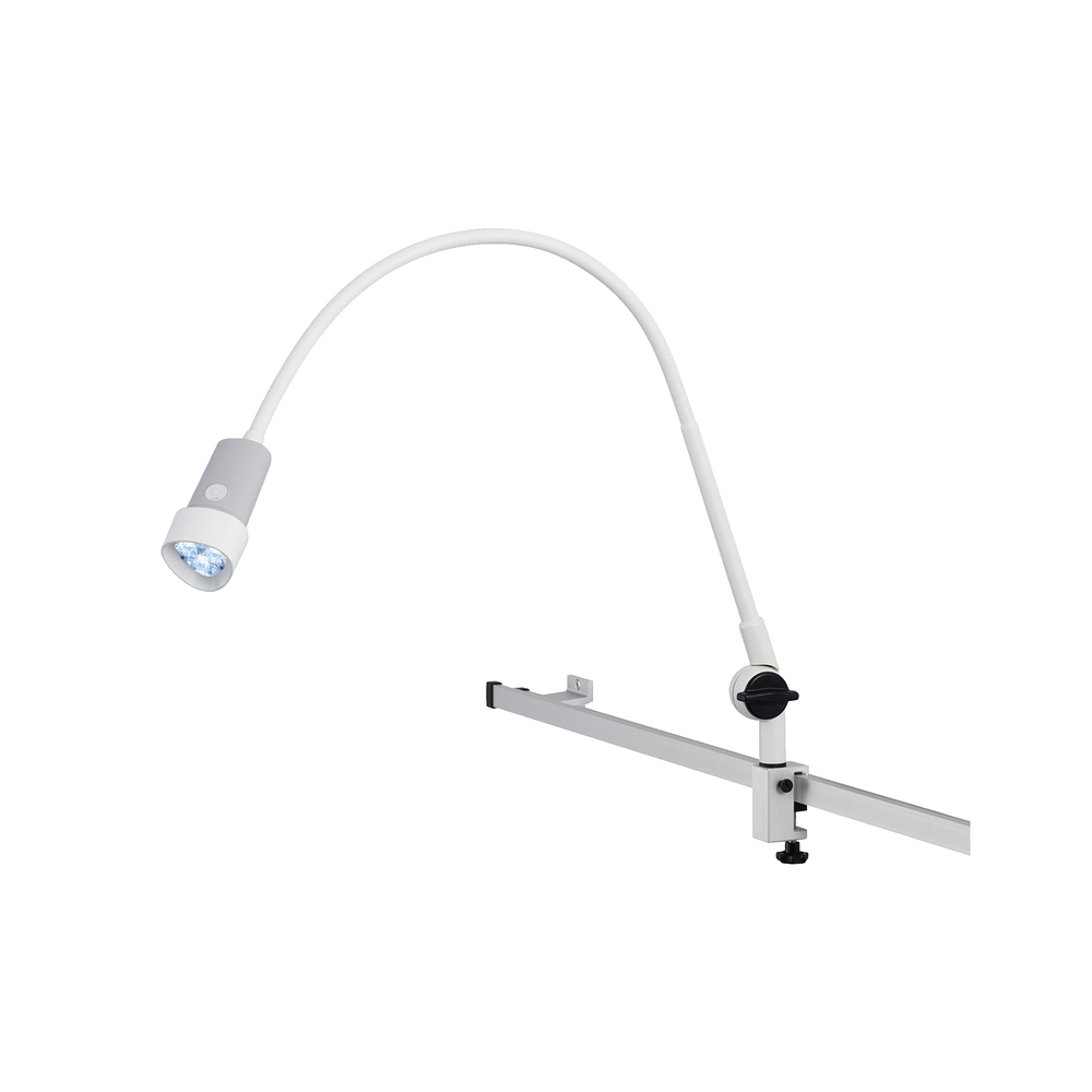 Halux Exam Light Gooseneck, Base Joint, Dimmable, Rear Mount, Rail Mount Hospital equipment exam light gooseneck, base joint, dimmable, rear mount, rail mount.